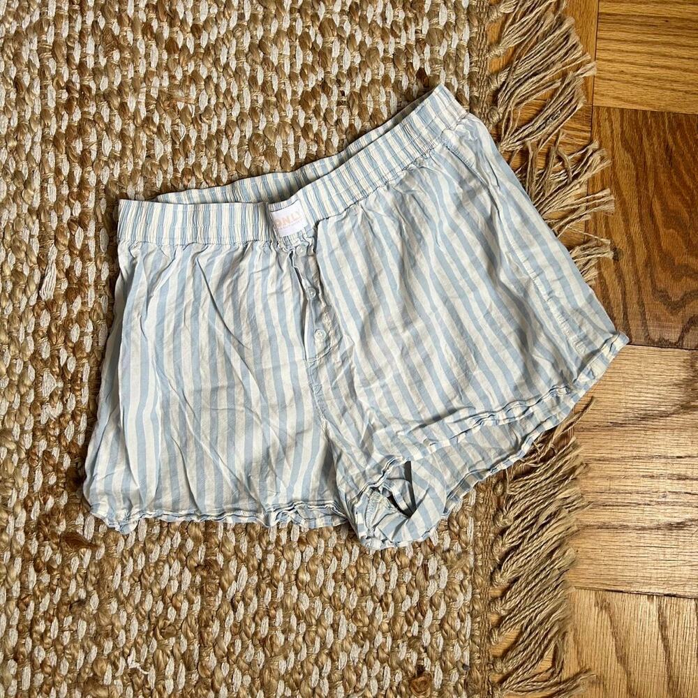 Old navy blue and white stretchy striped PJ Shorts